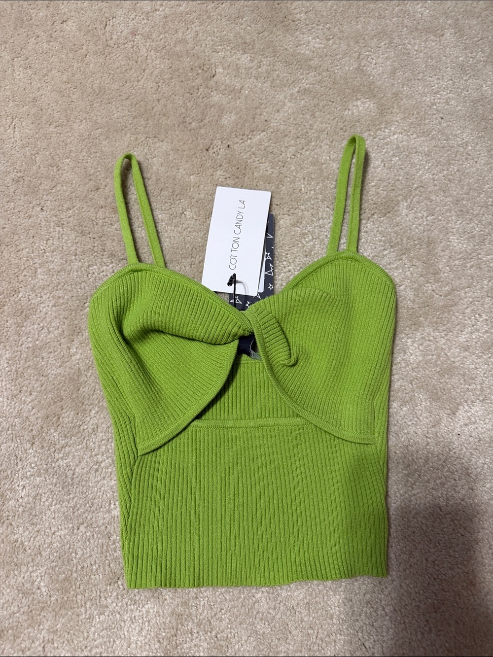 Cotton Candy Lime Twist Front Ribbed Cami
